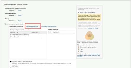 Listy Remarketingowe AdWords